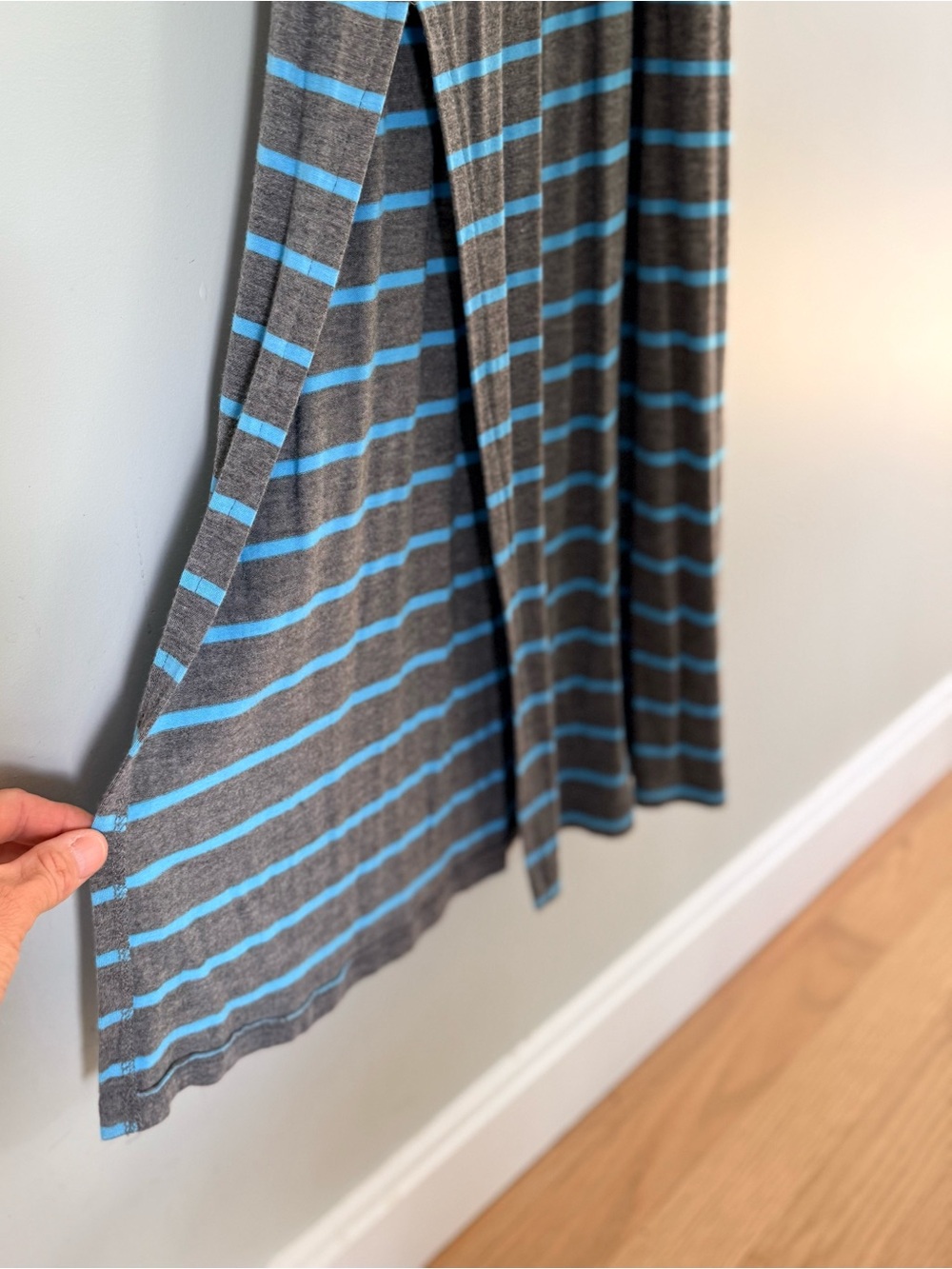 Blue Striped Lace-Back Midi Dress – Size S - Picture 4 of 4